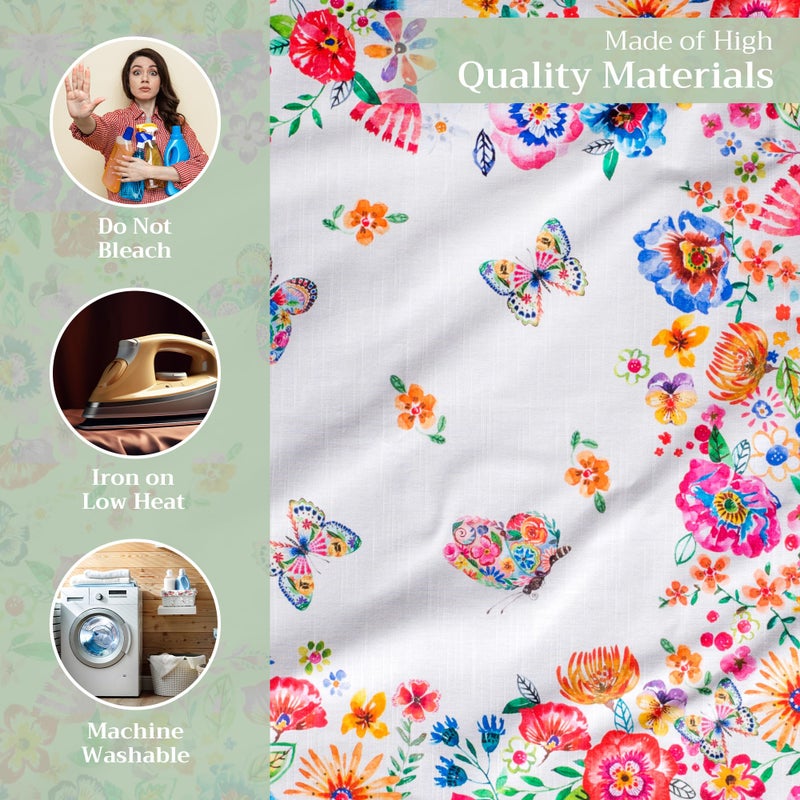 Maison d' Hermine Cloth Napkins Set of 4 100% Cotton Everyday Reusable Square Napkins Cloth Washable, Dinner, Party, Wedding, Restaurant, Spring/Summer (Happy Florals - High Summer, 20" x 20") - Image 3